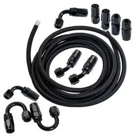 8rclt5 Maxpeedingrods 16 Ft 6an Oil Fuel Line Kit Black Braided Hose With Straight 45 90 180 Fittings 8rclt5 Maxpeedingrods 16 Ft 6an Oil Fuel Line Kit Black Braided Hose With Straight 45 90 180 Fittings