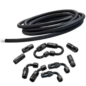9ea0xj Maxpeedingrods Premium -6an Oil Fuel Line Kit 16ft Braided Hose With Reusable Swivel Fittings