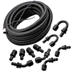 Bl93wr Maxpeedingrods Fuel Line Kit 6an 20ft 10pcs Stainless Steel Braided Black Cpe