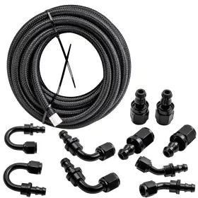 Bsdh8i Maxpeedingrods 20feet 6an Stainless Steel Braided Oil Line Nylon 10pcs Fitting Hose Adaptor