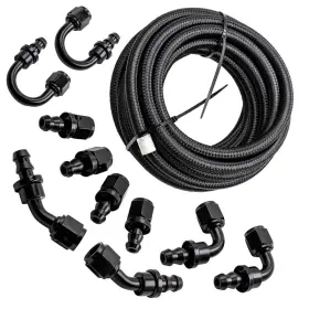 D65eos Maxpeedingrods An6 Nylon Steel Braided Oil Fuel Line 20 Feet Fitting Hose 6an End Adaptor Kit