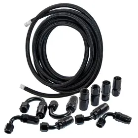 Oizma2 Maxpeedingrods An-6 Nylon Stainless Steel Braided Fuel Hose End Adapter Kit Oilline 16ft