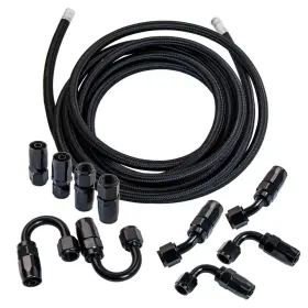 P5yr2g Maxpeedingrods 6an -6an 16ft Fuel Hose Line Kit Nylon Stainless Steel Braided End Fitting