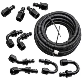 Pkjw6b Maxpeedingrods 6an 20ft Stainless Steel Braided Fuel Line And 10x Push Lock Fitting Hose End Kit