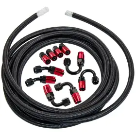 Q84umk Maxpeedingrods An6 Nylon Steel Braided Oil Fuel Line Hose 16ft Fitting End Adaptor Kit