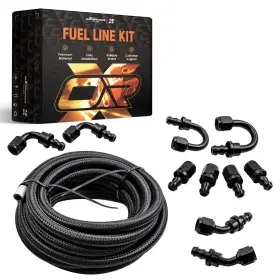 Maxpeedingrods Qd2lj3 6an 20ft Stainless Steel Braided Fuel Line And 10x Push Lock Fitting Hose End Kit