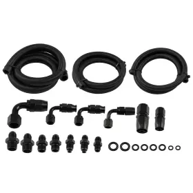 Maxpeedingrods Sd4iau Power Steering Oil Line Kit -6an -10an Black Remote Reservoir Universal Fitting