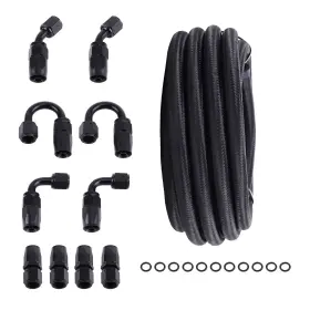 Yd0vbk Maxpeedingrods 6an 20ft Fuel Line Hose Kit Nylon Stainless Steel Braided Oil Fitting Cpe