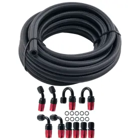 Ylsvq5 Maxpeedingrods An6 Nylon Steel Braided Oil Fuel Line Hose 16ft Fitting End Adaptor Kit