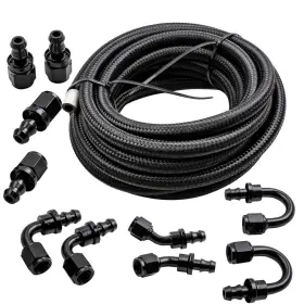Zd3wqc Maxpeedingrods 20 Feet An 6 Nylon- Stainless Braided Fuel Hose 180 An6 Push Lock End New