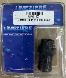 Wp12100s Meziere Adapter Fitting -12an O-ring To 1 Inch Hose Black