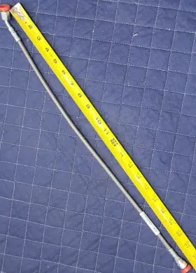 11835935 Millacron Braided Stainless Hose 22 Inch Long 1500psi 3/8 Fitting One 40deg 1/8 Id
