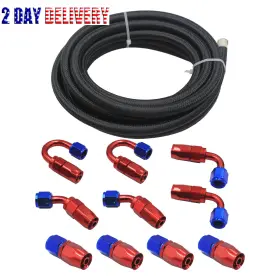Lsot00326 Moonsport New 16ft 6an Stainless Steel Fuel Line Braided 10pcs Swivel Fitting Hose End Kit Lsot00326 Moonsport New 16ft 6an Stainless Steel Fuel Line Braided 10pcs Swivel Fitting Hose End Kit