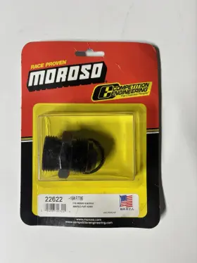 22622 Moroso #22622 Fitting Adapter Male -16 An To O-ring Aluminum Black