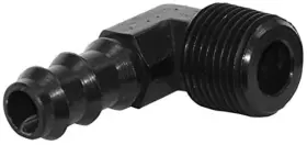 65382 Moroso 90 Degree Fitting 3/8 Inch Npt To Hose Black