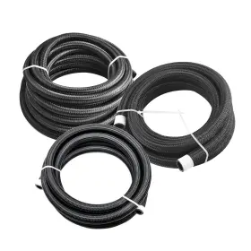 An4-an6-an8-an10-an12 Motorfastracing Gg1376 Black Fuel Hose Oil Gas Line Nylon/stainless Steel Braided
