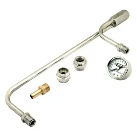 1559 Mr. Gasket Chrome Fuel Lines W Pressure Gauge