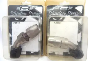 F4510 Mr. Gasket X2 Shadow Series 10 An Fitting 45 Degree Swivel Hose End 2 Lot