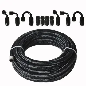 Muparkt Ce1587920iec Braided Fuel Hose Line And 20ft Swivel End Fitting Kit 4an