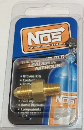 17944nos Nos Brass 4an Male To 1/16 Inch Npt Ford Efi Fuel Rail Pressure Fitting D