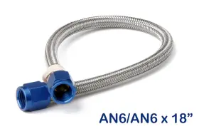 15405nos Nos/nitrous Oxide System Stainless Steel Braided Hose -6an 18 Inch Blue