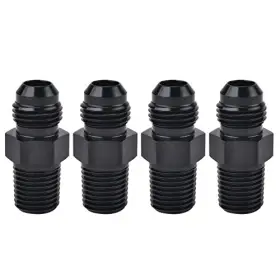 Poseng1321 Paballa 4pcs Straight -6an Flare Male To 1/4 Inch Npt Adapter Fitting 6 An Bare Aluminum