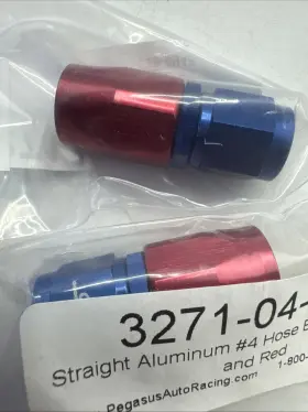 3271-04-000 Pegasus 2 4an Hose End -4 Straight Aluminum Blue Red