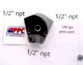 Performance Plumbing Components 209c1pch Aluminum Y Block 1/2 Inch Npt Female Full Flow Showchrome Plated With Press Port
