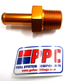 840-06-04pg Performance Plumbing Components 1/4 Inch Push On Hose Barb To Npt Fitting Show Polished Gold Anodized Aluminum 840-06-04pg Performance Plumbing Components 1/4 Inch Push On Hose Barb To Npt Fitting Show Polished Gold Anodized Aluminum