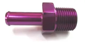 840-06-04pp Performance Plumbing Components 1/4 Inch Push On Hose To Npt Fitting Show Polished Purple Anodized Aluminum