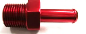 840-06-04pr Performance Plumbing Components 1/4 Inch Hose Barb And Clamp To Npt Fitting Show Polished Red Anodized Alum