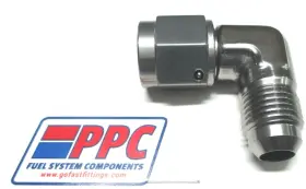 9211-08pt Performance Plumbing Components 08 An 90 Deg Female/male Swivel Adapter Fitting Show Polish Titanium Gray Alum