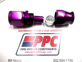 Tef6001-16pp Performance Plumbing Components 16 An Straight Hose End For Ptfe Tef Purple Anodiz Show Polished Aluminum