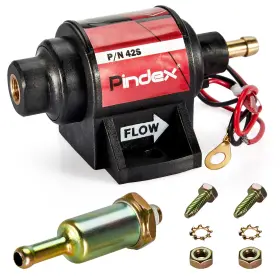 Ba10103007 Pindex Universal 12v 2-3.5psi Electric Fuel Pump 28 Gph Red 42s