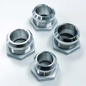 Hr0526 Pirate Mfg Satin Aluminum Firewall Bulkhead Hose Ring Fittings Set -6an 10an 5/8 Inch