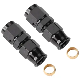 Podavelle Af134-3/8-06-2bk An6 To 3/8 Hardline Adapter Straight Aluminum Black 2pc Fuel Oil