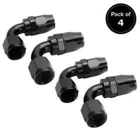 Tf-1001-an8-90-bk Poseng 4 4pcs An8 8an 90 Degree Swivel Hose End Fitting Adaptor For Oil Fuel Line Black