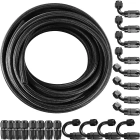Tf-1014-an10 Poseng An10 Nylon Stainless Steel Braided Hose Oil Fuel Line 33ft 20pcs Fittings