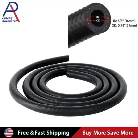 Tf-1077-5-8-9-14m-bk Poseng 30ft 5/8 Inch Fuel Hose Line Push Lock Nbr Rubber Sae 30r7 300psi Black
