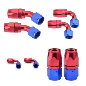 Wow240 Poseng 6an 8an 10an Swivel Hose End Fitting 0/45/90/180 For Braided Cpe Fuel Line 2pcs