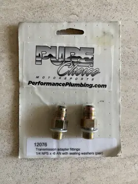 12076 Pure Choice Motorsports Transmission Adapter Fitting 1/4 Nps X -6 An 12076 Pure Choice Motorsports Transmission Adapter Fitting 1/4 Nps X -6 An