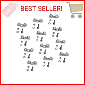 Qwork 781380131446 Stainless Steel Double Line Clamp 12 Pack 3/8 Inch Fuel Lines Clips With Moun