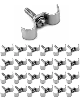 Wd30553 Qwork Stainless Steel Double Line Clamp 25 Pack 3/8 Inch Fuel Lines Pcs