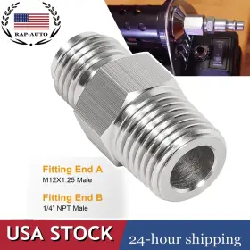 Raqp1629 Ra-auto 1/4 Inch Npt Male To M12 X 1.25 Fitting Adapter For Metric Coupling Pipe Gauge