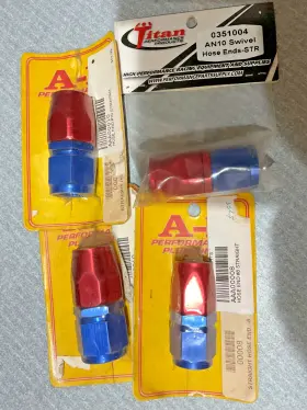 Rrp0354807 Race Ready Parts Lot Of 4 -10a N Aluminum Reusable Hose End Straight Fittings