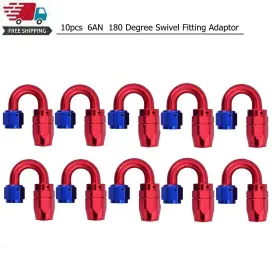 R819646 Racingcarpartshome 10pcs 6an 180 Swivel Hose End Fitting Adaptor For Cpe Oil Fuel Line Red&blue R819646 Racingcarpartshome 10pcs 6an 180 Swivel Hose End Fitting Adaptor For Cpe Oil Fuel Line Red&blue