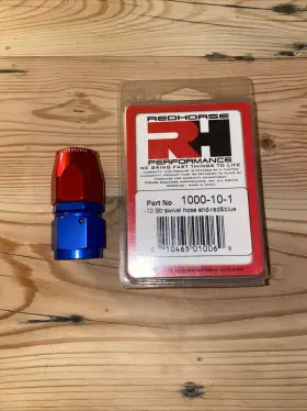 1000-10-1 Redhorse 1000-06-1 Performance -10 Straight Swivel Hose End Red/blue
