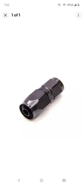 610025 Russell -06 An To Hose End Straight Aluminum. Black Anodized