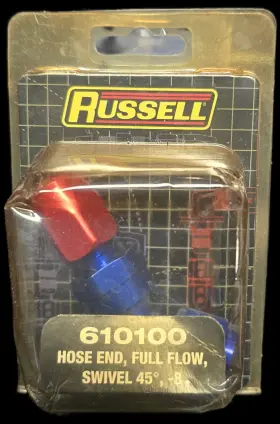 610100 Russell Full Flow Hose End -8 An 45 Degree Swivel Red/blue 610100 Russell Full Flow Hose End -8 An 45 Degree Swivel Red/blue