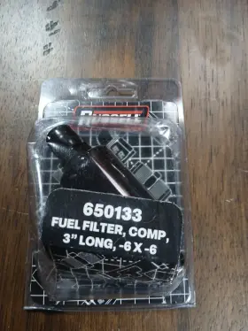 650133 Russell Competition Fuel Filter -6 An Male Inlet Outlet Black Anodized 650133 Russell Competition Fuel Filter -6 An Male Inlet Outlet Black Anodized